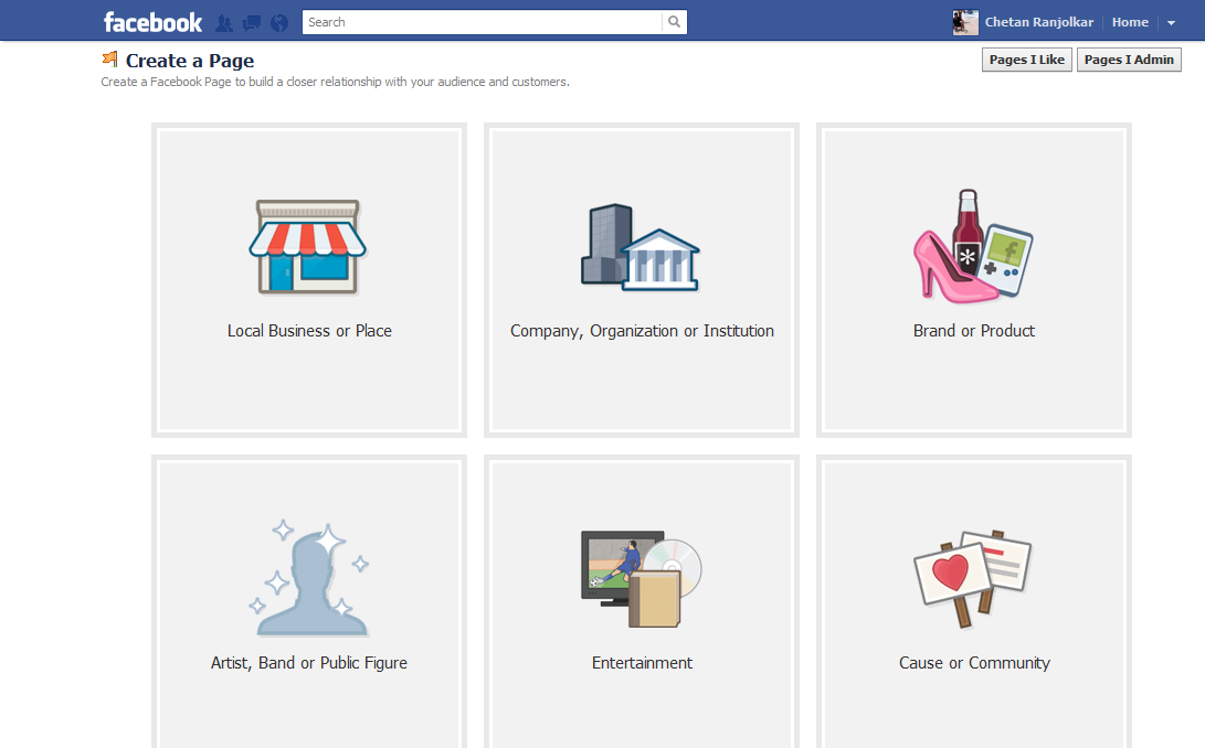 Create Facebook Page step2